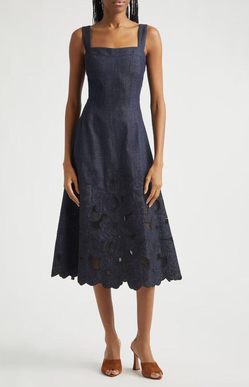 Veronica Beard Rosaura Dress in Indigo Rinse